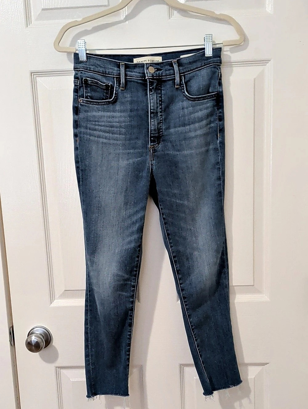 Denim Forum The Lola High Rise Skinny Crop Light Blue Jeans 28